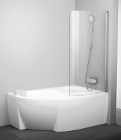 Шторки для ванной Шторка для ванны RAVAK CVSK1 Rosa 160/170 (Полированный алюминий - Transparent)